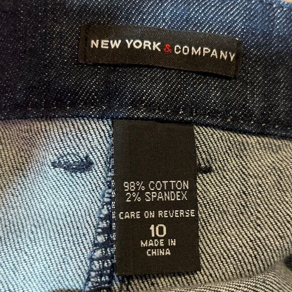 New York & Company Denim Front Button A-line Skirt New10 - Picture 5 of 7